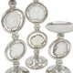 22 16 10 Inch Pillar Candle Set of 3 Agate Stone Silver Metal Frame By Casagear Home BM285916