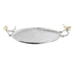 21 Inch Decorative Tray Set of 2 Perched Birds Silver Metal Large By Casagear Home BM285923