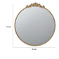 Kea 32 Inch Vintage Round Wall Mirror Gold Metal Frame Baroque Design By Casagear Home BM285933