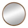 Roe Wall Mirror | 32" | Round Mounted | Brown Pine Wood