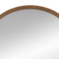 Roe 32 Inch Wall Mounted Round Mirror Modern Brown Pine Wood Frame By Casagear Home BM285936