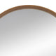 Roe 32 Inch Wall Mounted Round Mirror Modern Brown Pine Wood Frame By Casagear Home BM285936