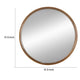 Roe 32 Inch Wall Mounted Round Mirror Modern Brown Pine Wood Frame By Casagear Home BM285936