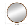 Roe 32 Inch Wall Mounted Round Mirror Modern Brown Pine Wood Frame By Casagear Home BM285936
