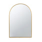 Cod 36 Inch Wall Mounted Mirror, Wide Arched Design Gold Metal Frame By Casagear Home