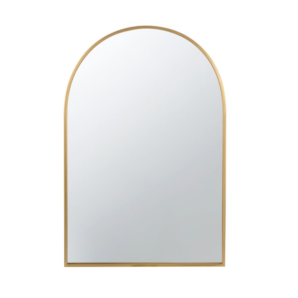 Cod Wall Mirror | 36" | Mounted | Arched Gold Metal Frame