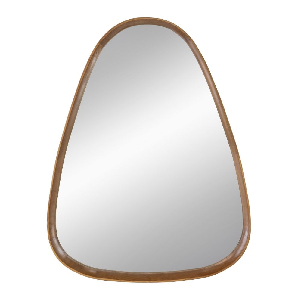 Roe Wall Mirror | 37" | Accent | Curved Pine Wood | Brown