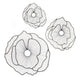 Metal Flowers | Set of 3 | 30", 24", 18" | Wall Decor | Black Gold