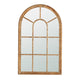 Wall Mirror | 54" | Window Pane Design | Fir Wood | Brown