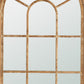 54 Inch Wall Mirror with Window Pane Design Fir Wood Distressed Brown By Casagear Home BM285948