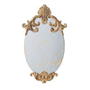 Vic 21 Inch Oval Wall Mirror, Ornate Scrolled Wood Frame, Antique Gold Finish By Casagear Home