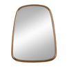 Roe 27 Inch Wall Mirror, Brown Curved Pine Wood Frame, Minimalistic By Casagear Home