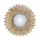 27 Inch Round Wall Mount Accent Decor Mirror, Sunburst, Iron Frame, Gold By Casagear Home