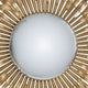 27 Inch Round Wall Mount Accent Decor Mirror Sunburst Iron Frame Gold By Casagear Home BM286092