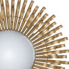 27 Inch Round Wall Mount Accent Decor Mirror Sunburst Iron Frame Gold By Casagear Home BM286092