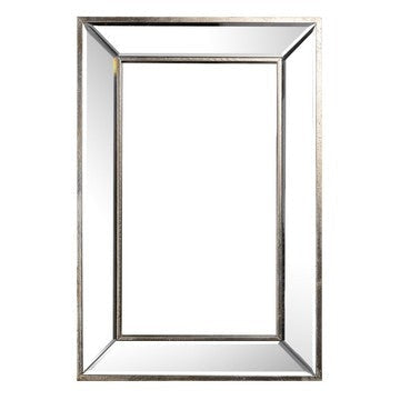 Toby 16 x 24 Inch Wall Mount Accent Mirror, Large Wood Frame, Brown By Casagear Home