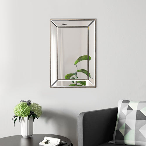 Toby Wall Mirror | 16 x 24 | Wood Frame | Large | Brown