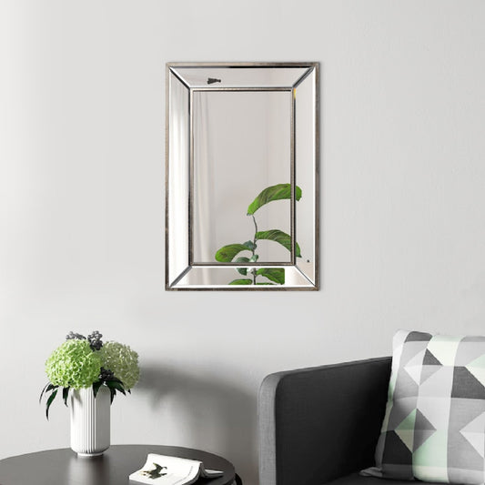 Toby Wall Mirror | 16 x 24 | Wood Frame | Large | Brown