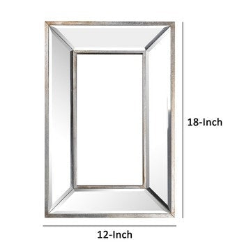 Toby 12 x 18 Inch Wall Mount Accent Mirror Antique Silver Wood Frame By Casagear Home BM286094