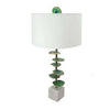 Parks Table Lamp | 30" | Agate Slices | Linen Shade | White