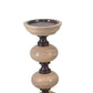 23 18 14 Inch Set of 3 Candleholders in Pillar Accent Wood Orbs Brown By Casagear Home BM286098