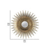 28 Inch Wall Mount Accent Mirror with Round Sunburst Iron Frame Gold By Casagear Home BM286103