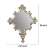 30 Inch Accent Wall Mirror Carved Ornate Scrollwork Antique White Fir Wood By Casagear Home BM286109