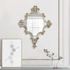 Wall Mirror | 30" | Accent | Carved Scrollwork | Antique White