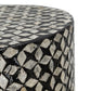 20 Inch Capiz Accent Stool Table Cylindrical Geometric Silver Black By Casagear Home BM286115