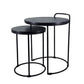 18, 22 Inch Round Nesting End Tables Set of 2, Mango Wood, Set of 2, Black By Casagear Home