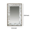 Rosa 16 x 24 Wall Mount Mirror Brown Wood Frame with Abstract Gold Overlay By Casagear Home BM286121