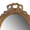 26 Inch Wall Accent Mirror with Ornate Polyresin Floral Crest Antique Gold By Casagear Home BM286122