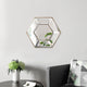 Toby Wall Mirror | 12 x 14 | Hexagon Frame | Wood | Brown