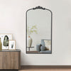 Kea 66 Inch Wall Mirror, Black Curved Metal Frame, Ornate Baroque Design By Casagear Home