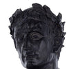 11 Inch Resin Atticus Bust Statue in Hand Painted Modern Matte Black FInish By Casagear Home BM286135
