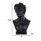 11 Inch Resin Atticus Bust Statue in Hand Painted Modern Matte Black FInish By Casagear Home BM286135