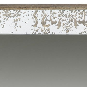 Filo 15 Inch Square Accent Wall Mirror Raised Edges Silver Wood Frame By Casagear Home BM286154