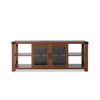 60 Inch Modern TV Entertainment Console 2 Glass Doors and 2 Shelves Brown By Casagear Home BM286248
