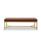 Lola 55 Inch Modern Foyer Bench, Dark Rose Velvet Seat and Gold Metal Frame By Casagear Home