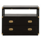 35 Inch Wood Nightstand with 2 Drawers and 1 Shelf Modern Gold Black By Casagear Home BM286281
