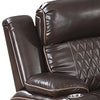 Xiu 38 Inch Power Recliner Chair USB Port Storage Faux Leather Brown By Casagear Home BM286284