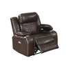 Xiu Power Recliner Chair | 38" | USB | Storage | Faux Leather | Brown