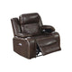 Xiu Power Recliner Chair | 38" | USB | Storage | Faux Leather | Brown