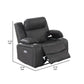 Xiu 38 Inch Power Recliner Chair USB Port Storage Gray Faux Leather By Casagear Home BM286285