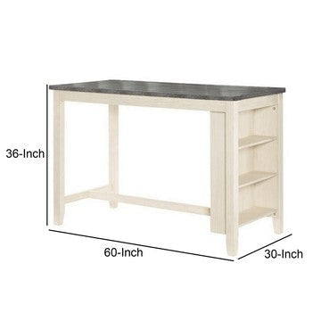 Joss 60 Inch Cottage Counter Height Table 2 Tone Wood Gray Top Cream Base By Casagear Home BM286286