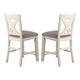 Joss Counter Height Chairs | 40" | Set of 2 | Gray Seat | Cream Frame