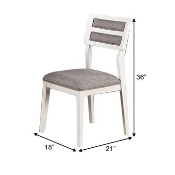 Kya 21 Inch 2 Tone Dining Chair Ladder Back Gray Seat Set of 2 White By Casagear Home BM286290