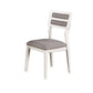 Kya 21 Inch 2 Tone Dining Chair, Ladder Back, Gray Seat, Set of 2, White By Casagear Home