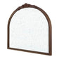Eel 40 Inch Wall Mirror Espresso Brown Arched Wood Frame Hand Carved Rose By Casagear Home BM286300