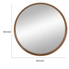 Roe 40 Inch Round Accent Mirror Brown Pine Wood Frame Wall Hung By Casagear Home BM286302